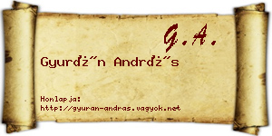 Gyurán András névjegykártya